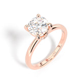 Rose Gold Solitaire Hidden Halo Round Center Stone by Allure